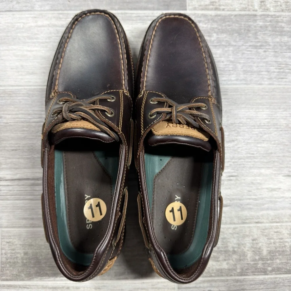 Sperry Men's Mako 2-Eye Canoe Moc Boat Shoes, Amaretto Men's Size 11 MSRP $130
